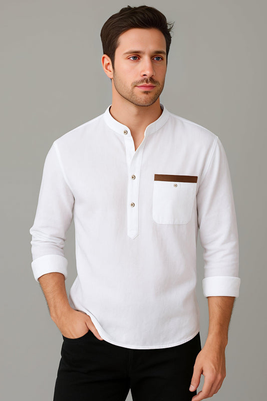 Koszula ze Stójką | Enzo – Biała