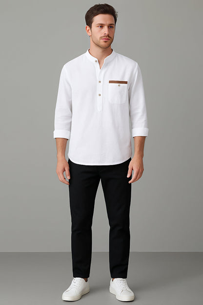 Koszula ze Stójką | Enzo – Biała