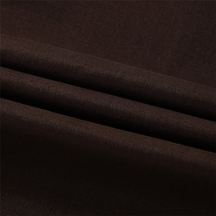 Close-up of dark brown fabric with visible texture