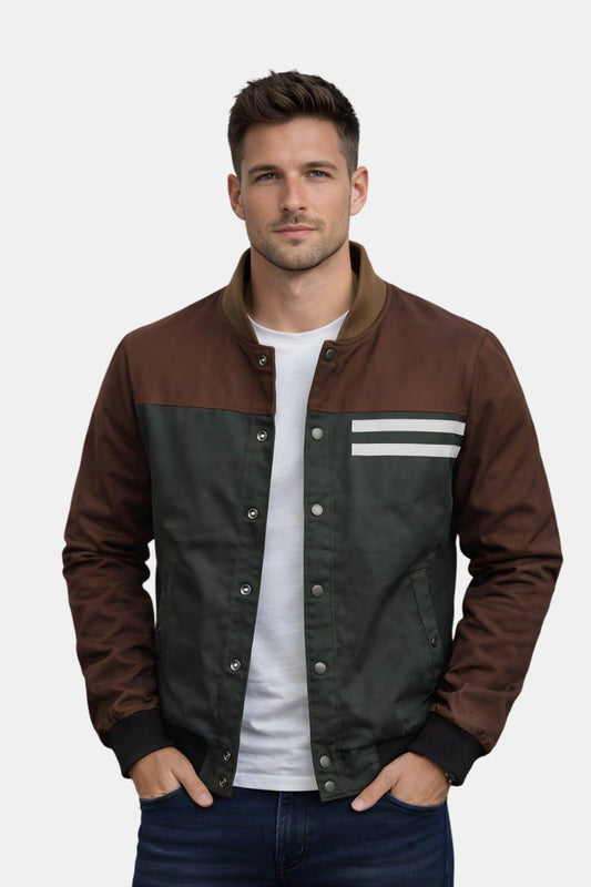 Veste bomber de printemps à boutons style vintage (Homme)