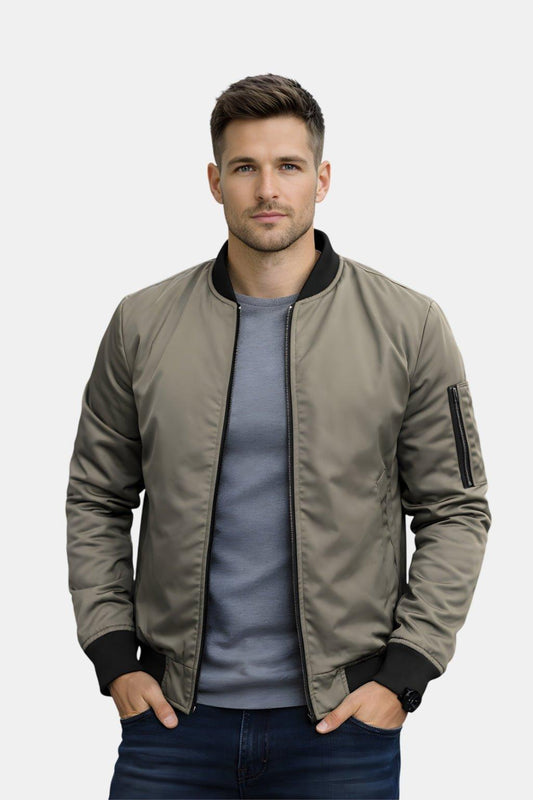 Veste bomber légère printanière avec doublure douce (Homme)