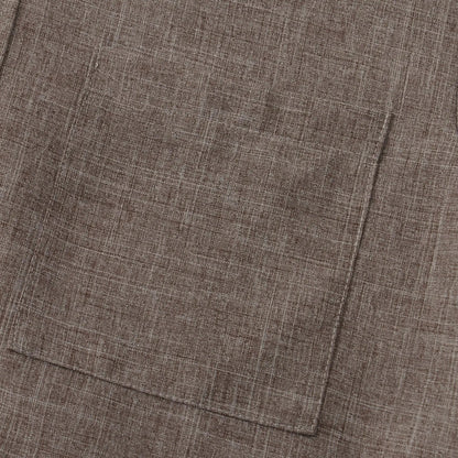 Męska Letnia Casual Lniana Stójka Krótki Rękaw Koszula