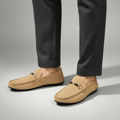 Męska Letnia Casual Zamszowe Wsuwane Metalowy Detail Loafers
