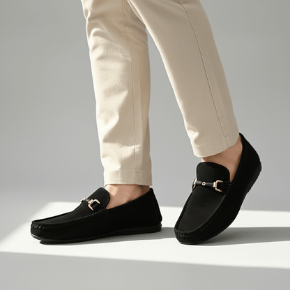 Męska Letnia Casual Zamszowe Wsuwane Metalowy Detail Loafers