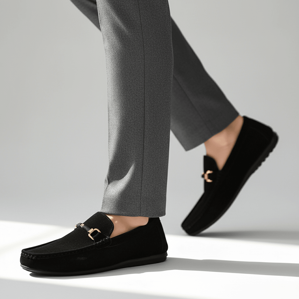 Męska Letnia Casual Zamszowe Wsuwane Metalowy Detail Loafers