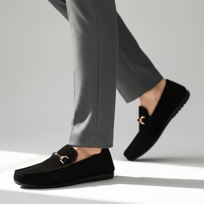 Męska Letnia Casual Zamszowe Wsuwane Metalowy Detail Loafers