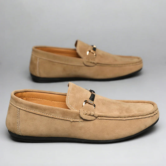 Męska Letnia Casual Zamszowe Wsuwane Metalowy Detail Loafers