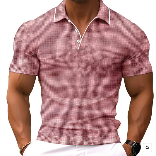Męska Letnia Slim Fit Krótki Rękaw Koszulka Polo