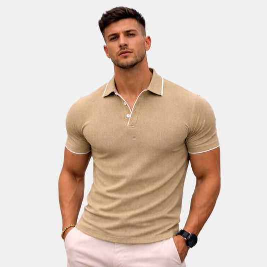 Męska Letnia Slim Fit Krótki Rękaw Koszulka Polo