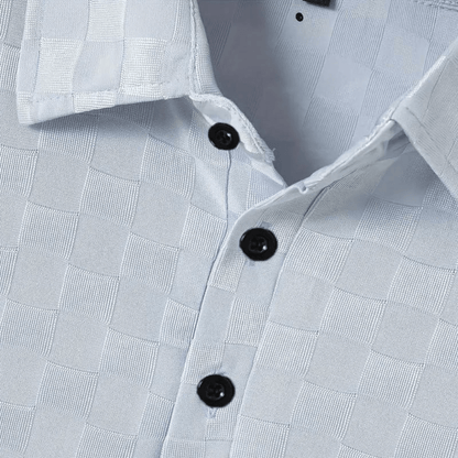 Męska Letnia Teksturowana Dopasowana Krótki Rękaw Koszulka Polo