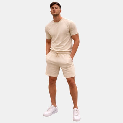 Męski Letni Casual Krótki Rękaw Zestaw T-Shirt i Szorty