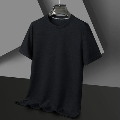 Męski Letni Waflowy Dzianinowy Krótki Rękaw T-Shirt