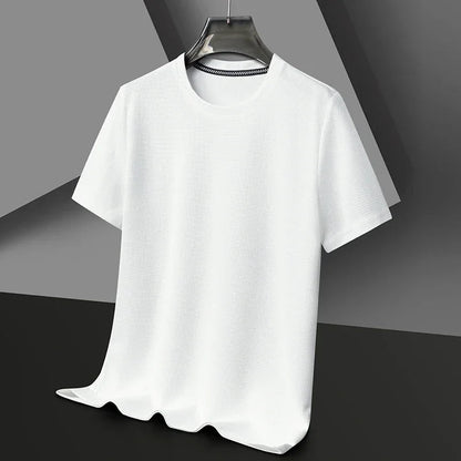 Męski Letni Waflowy Dzianinowy Krótki Rękaw T-Shirt