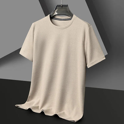 Męski Letni Waflowy Dzianinowy Krótki Rękaw T-Shirt