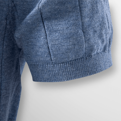 Męski Letnie Prążkowany Dzianina Krótki Rękaw Casual T-Shirt