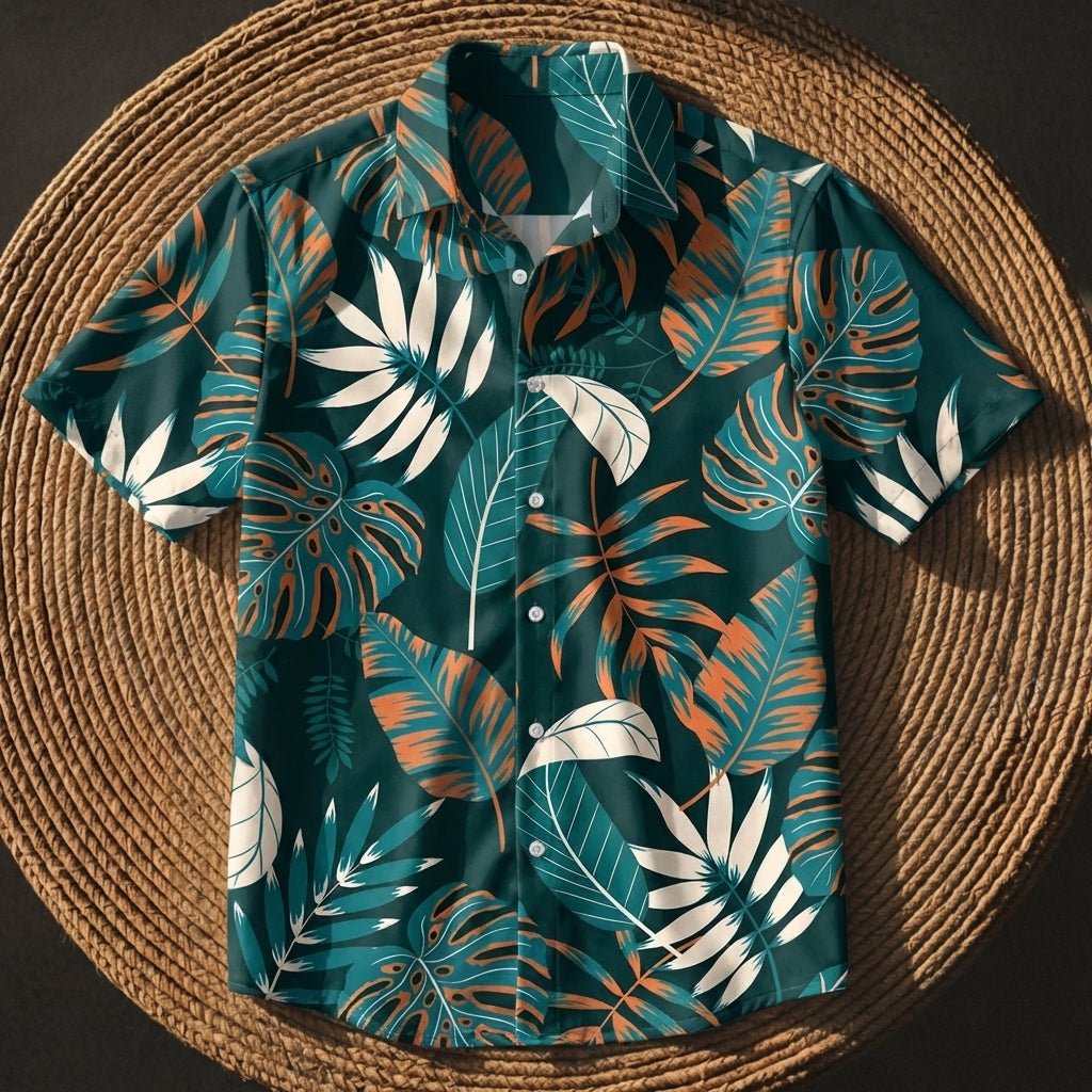Męskie Letnie Casual Kwiatowe Plażowe Koszula