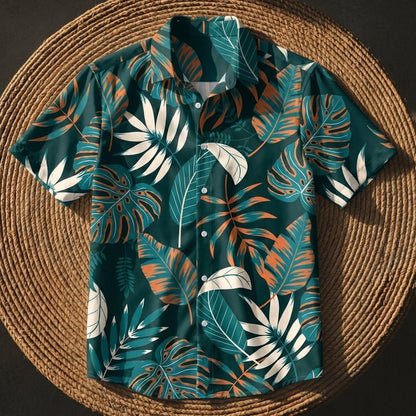 Męskie Letnie Casual Kwiatowe Plażowe Koszula