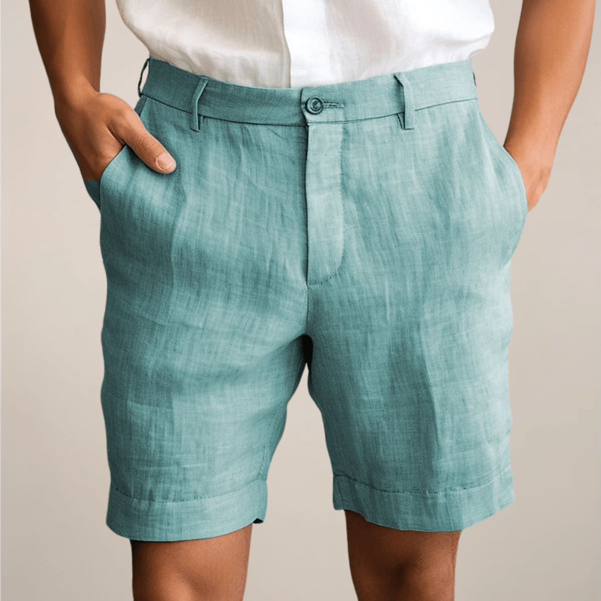 Męskie Letnie Casual Linen Lekkie Szorty