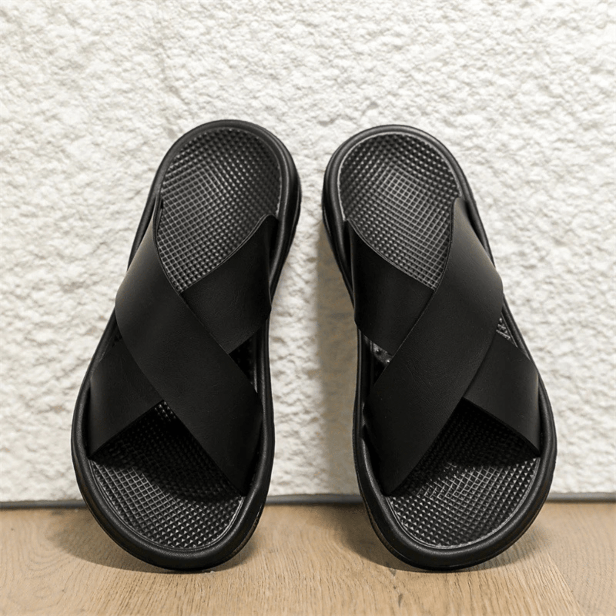 Męskie Letnie Casual Minimalistyczne Skórzane Klapki