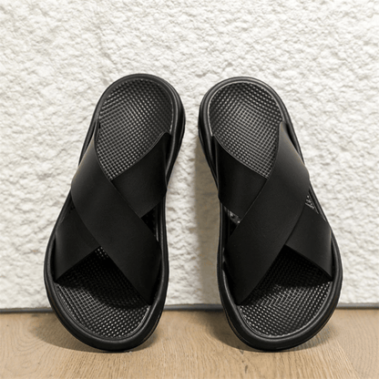 Męskie Letnie Casual Minimalistyczne Skórzane Klapki