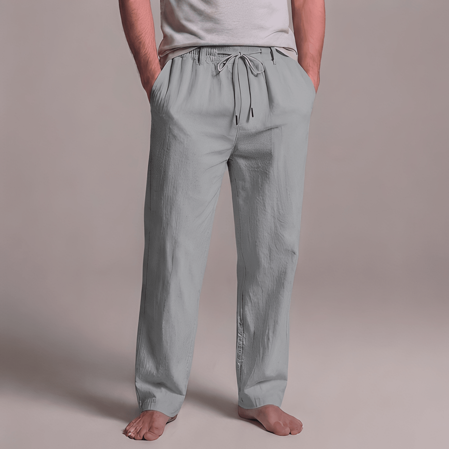 Męskie Letnie Casualowe Spodnie ze Sznurkiem