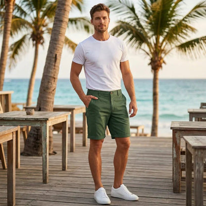 Męskie Letnie Guzik Kieszenie Szorty