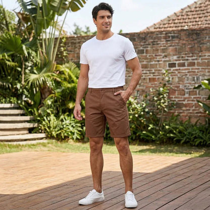 Męskie Letnie Guzik Kieszenie Szorty