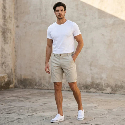 Męskie Letnie Guzik Kieszenie Szorty