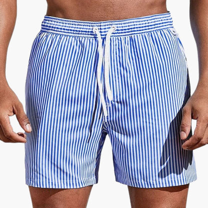 Męskie Letnie Paskowane Elastyczna Talia Szorty Kąpielowe