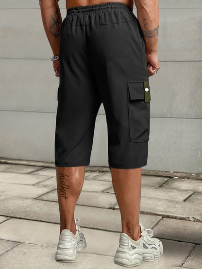 Męskie Letnie Szorty Cargo Casual Ze Sznurkiem I Kieszeniami