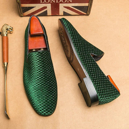 Męskie Letnie Włoskie Zamszowe Wsuwane Mokasyny