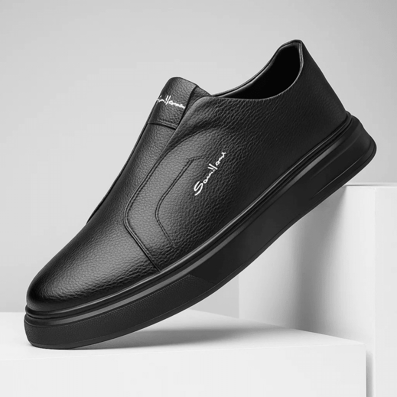 Męskie Letnie Wsuwane Skórzane Sneakersy