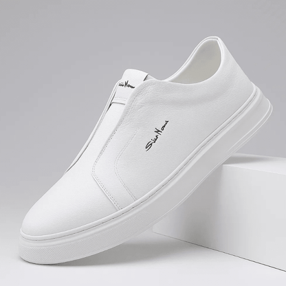 Męskie Letnie Wsuwane Skórzane Sneakersy