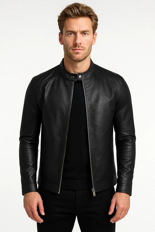 Minimalistyczna Kurtka z Zamkiem – Styl Wiosenny (Męska)