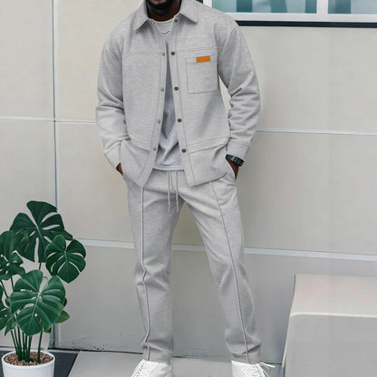 Nowoczesny Zimowy Komplet z Koszulową Górą (Męski)