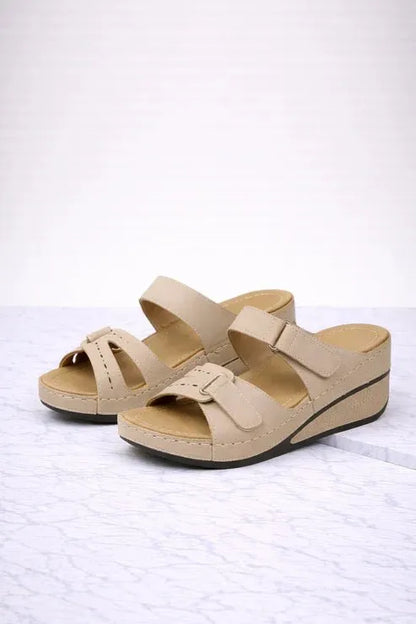 Ortopedyczne Sandały na Koturnie na Wiosnę z Regulowanymi Paskami (Damskie)