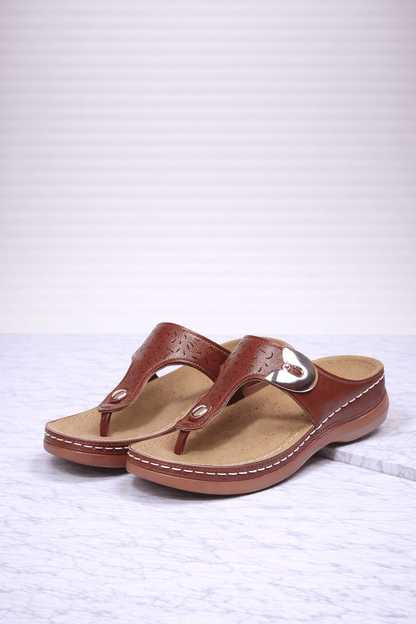 Ortopedyczne Sandały z Metalicznym Wykończeniem na Wiosnę (Damskie)