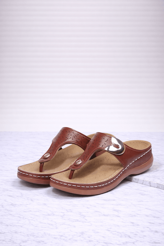 Ortopedyczne Sandały z Metalicznym Wykończeniem na Wiosnę (Damskie)