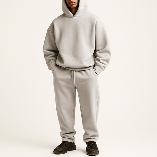 Oversize Zimowy Komplet Dwuczęściowy z Kapturem (Męski)