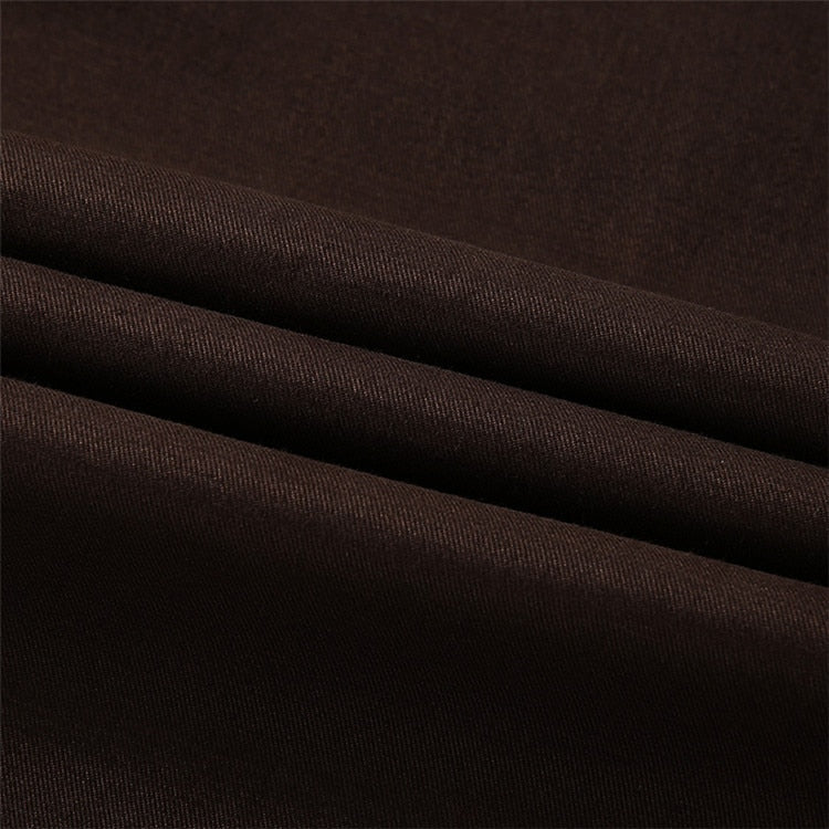Close-up of dark brown fabric with visible texture