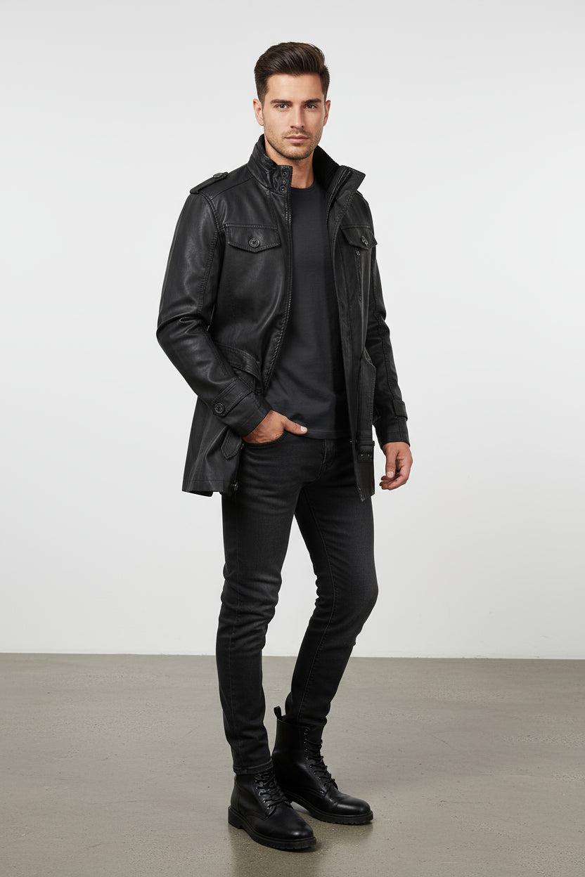 Regulowana Zimowa Kurtka z Wysokim Zapięciem (Męska)