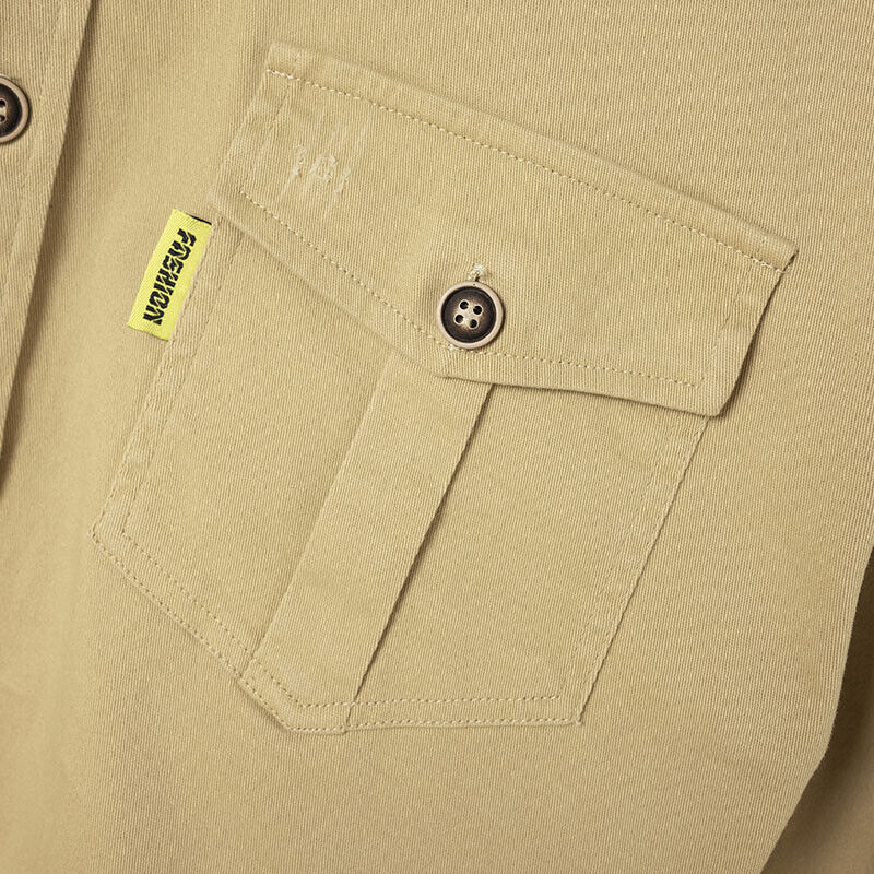 Zimowa Smart-Casual Koszula z Kieszeniami (Męski)