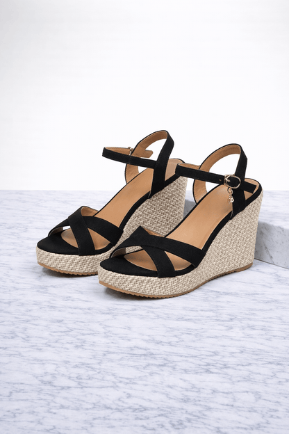 Sandały na Koturnie z Plecioną Podeszwą na Wiosnę (Damskie)