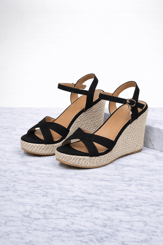 Sandały na Koturnie z Plecioną Podeszwą na Wiosnę (Damskie)