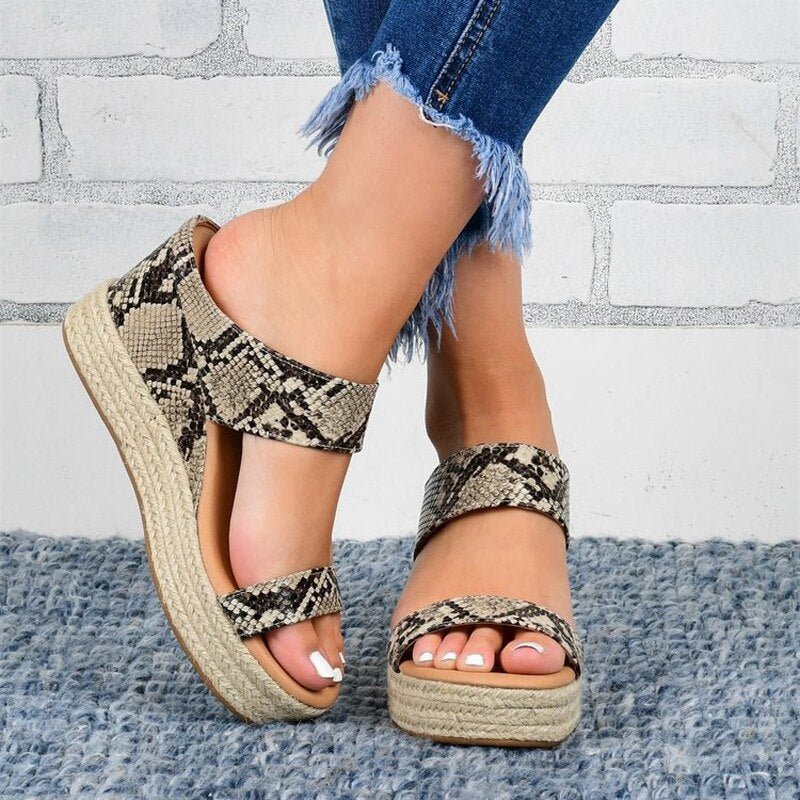 Sandały na Platformie na Wiosnę z Klamrą (Damskie)