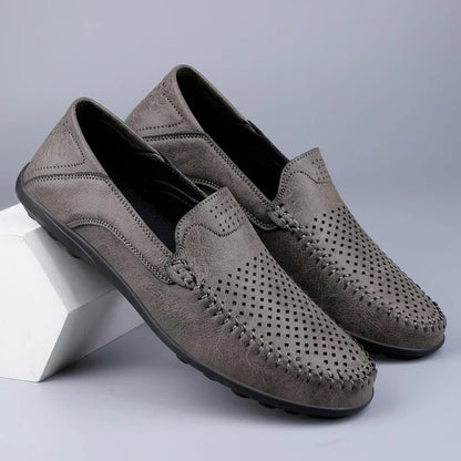 Leren Mocassins met Perforatie (Heren)