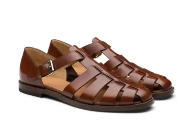 Sandales en cuir avec fermeture à boucle (Homme)