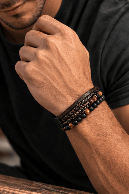 Skórzany Zestaw Bransoletek (Męskie)