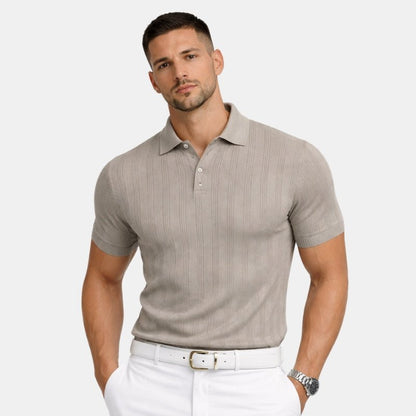 Strukturalna Koszulka Polo z Krótkim Rękawem (Męska)