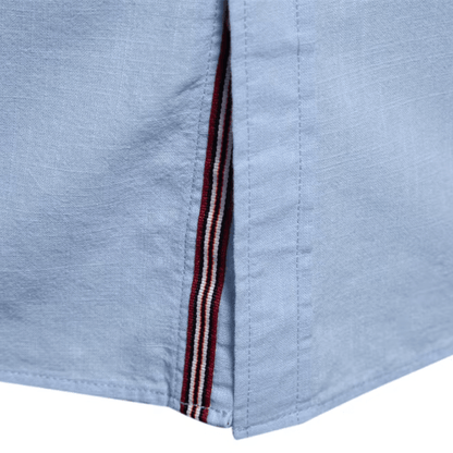 T-shirt à col pour hommes stylé – Boutons et broderie, confortable